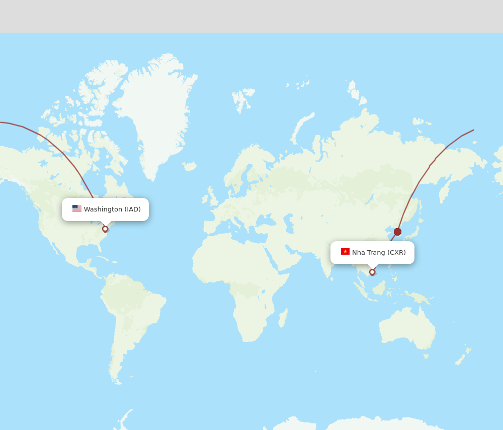 CXR-IAD flight routes