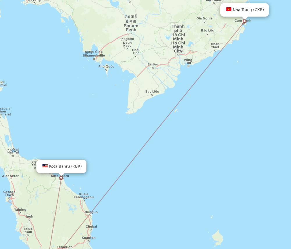 CXR-KBR flight routes