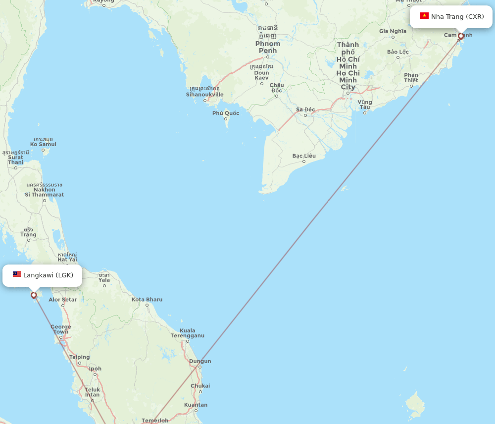 CXR-LGK flight routes