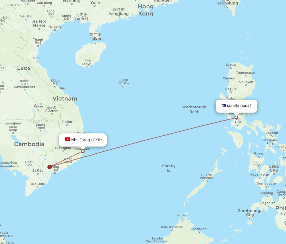 CXR-MNL flight routes