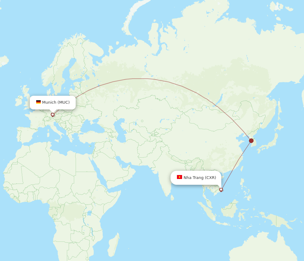CXR-MUC flight routes