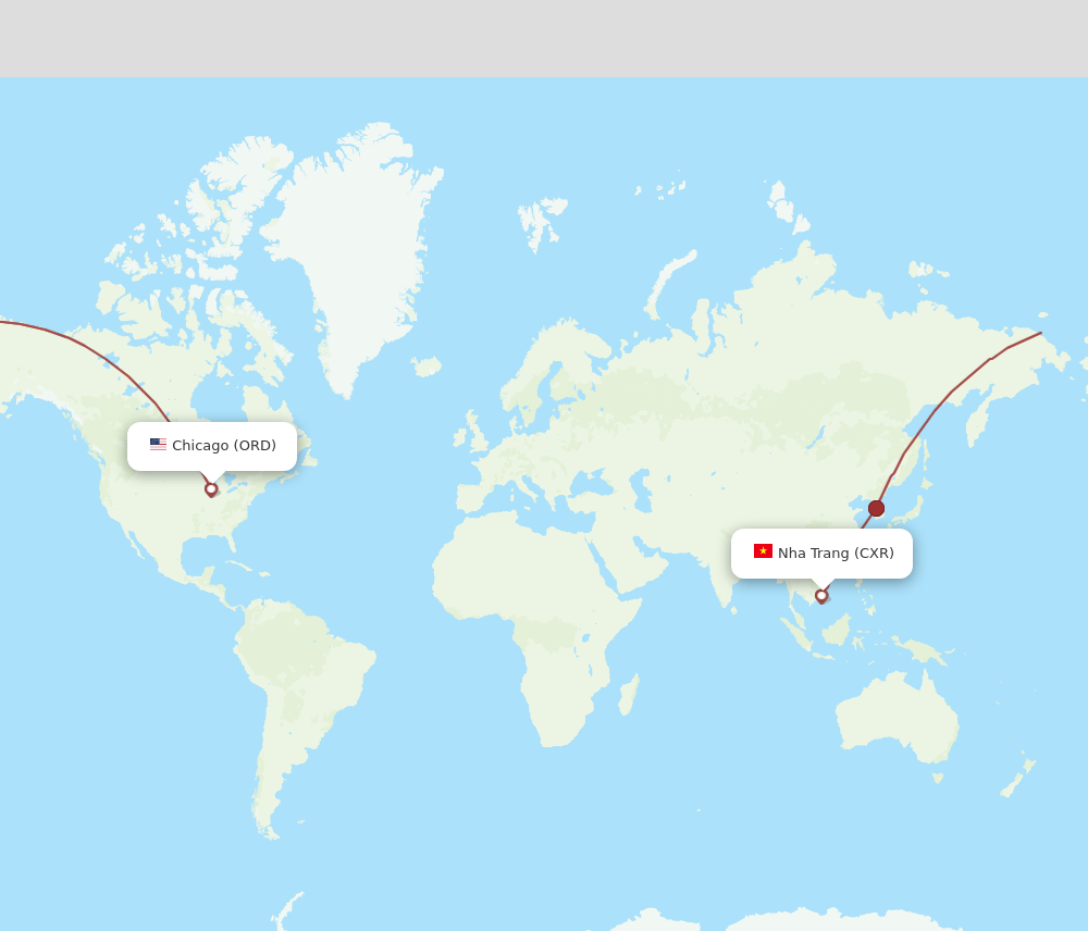 CXR to ORD flights and routes map