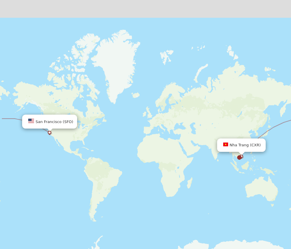 CXR to SFO flights and routes map
