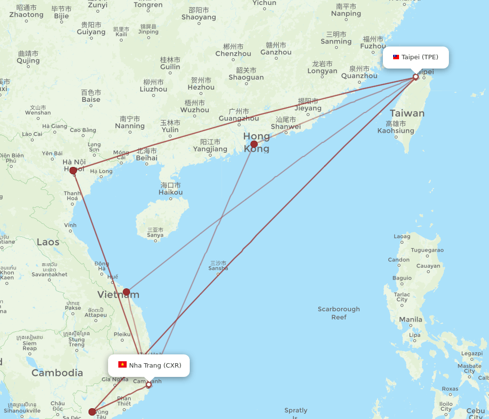 CXR-TPE flight routes