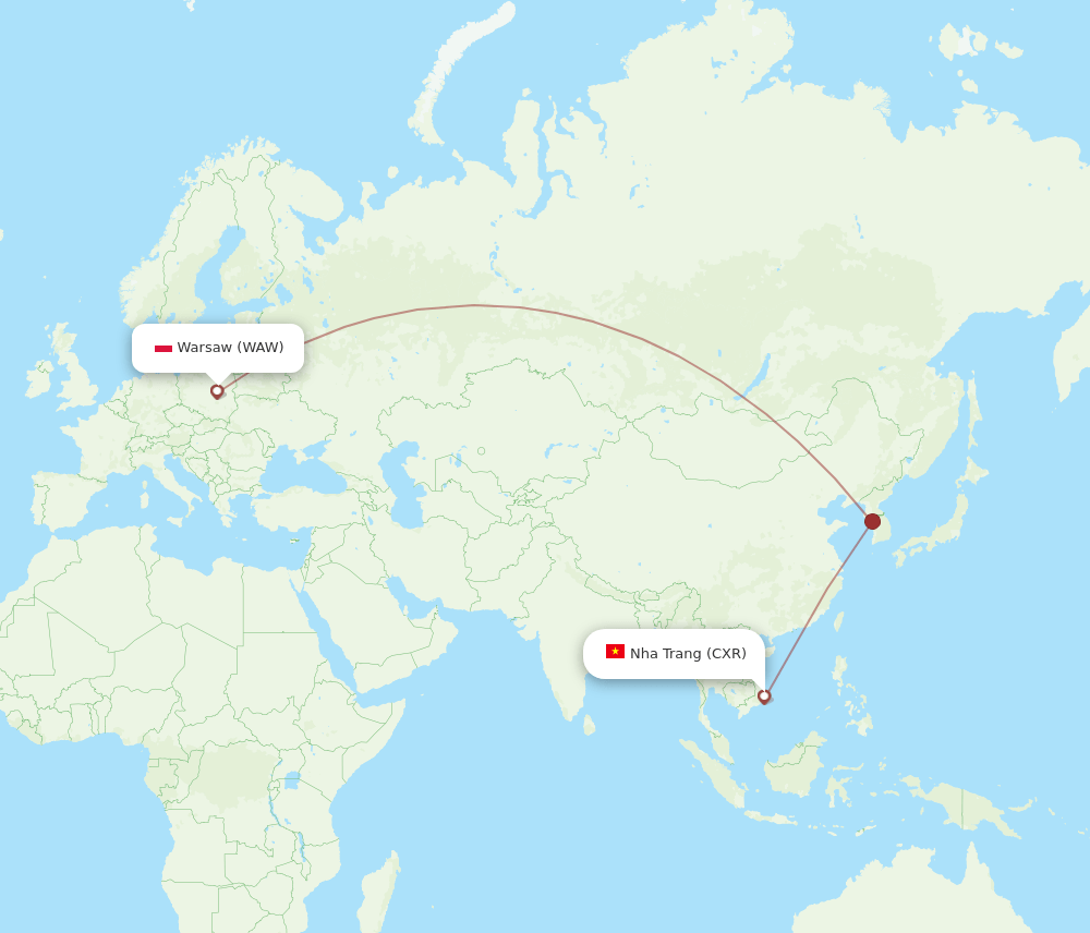 CXR-WAW flight routes