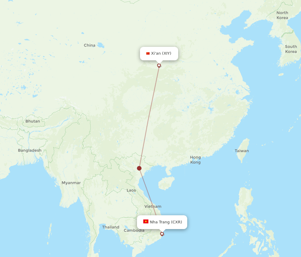 CXR-XIY flight routes