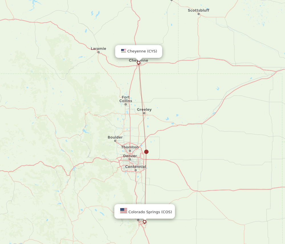 CYS-COS flight routes