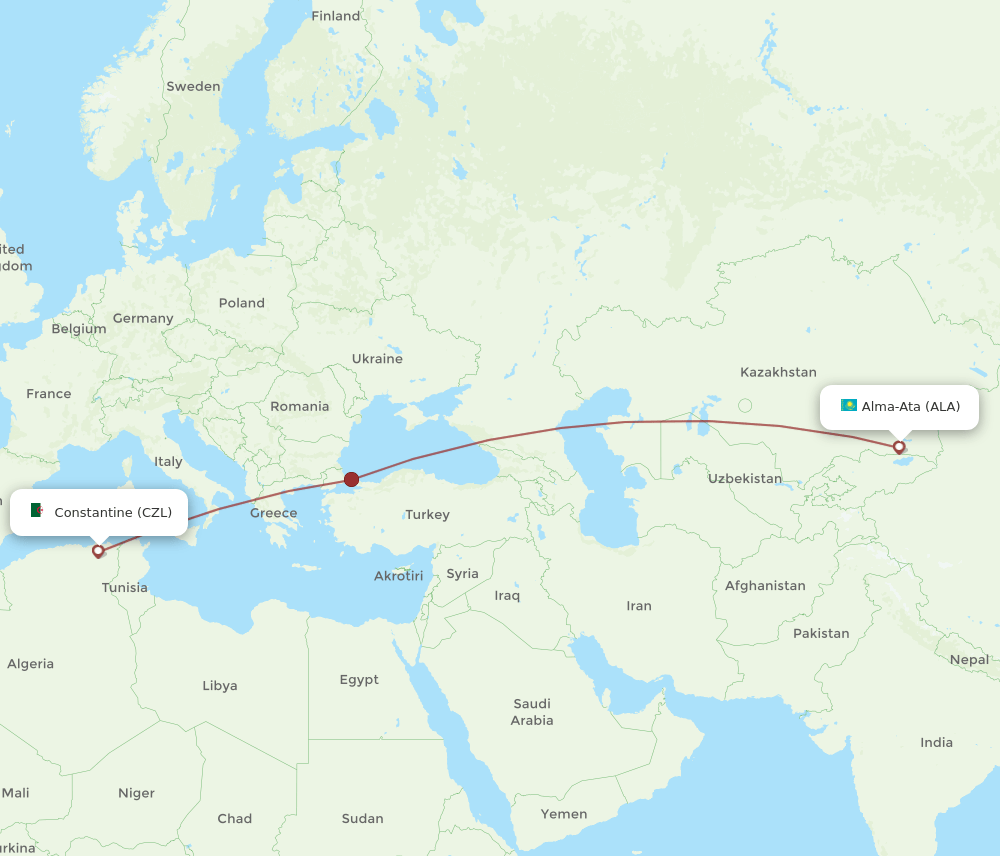 CZL-ALA flight routes