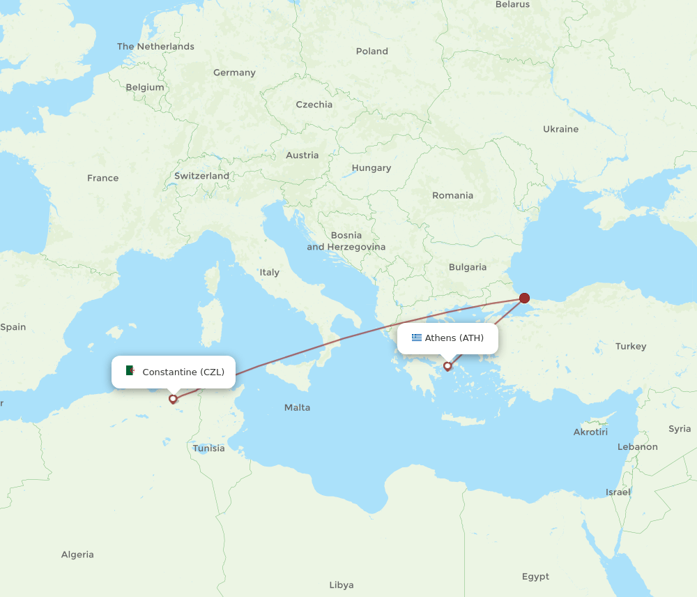 CZL-ATH flight routes