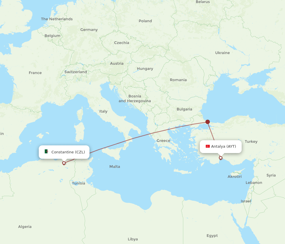 CZL-AYT flight routes