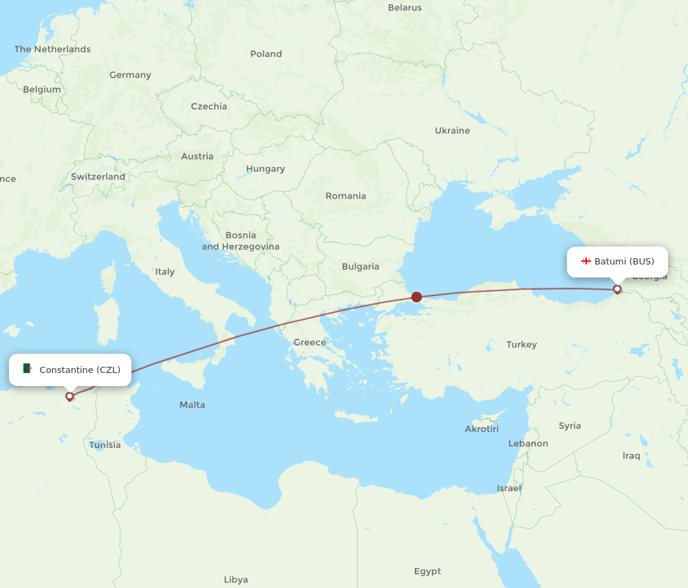 CZL-BUS flight routes