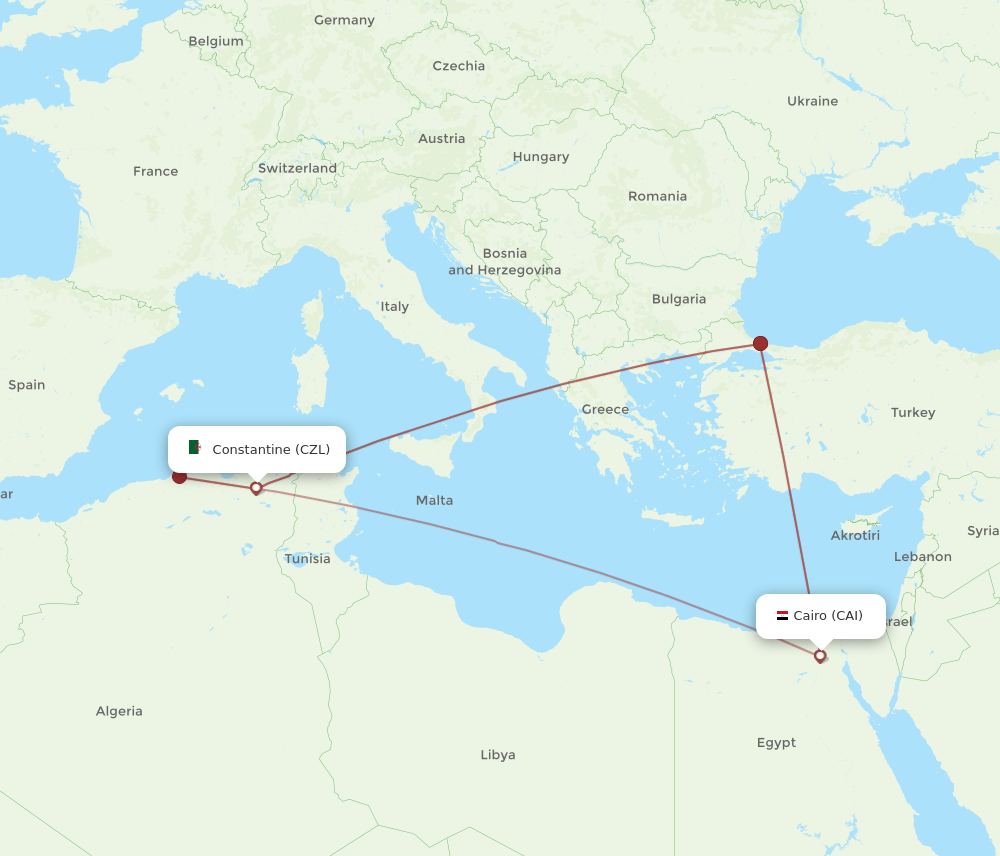 CZL-CAI flight routes