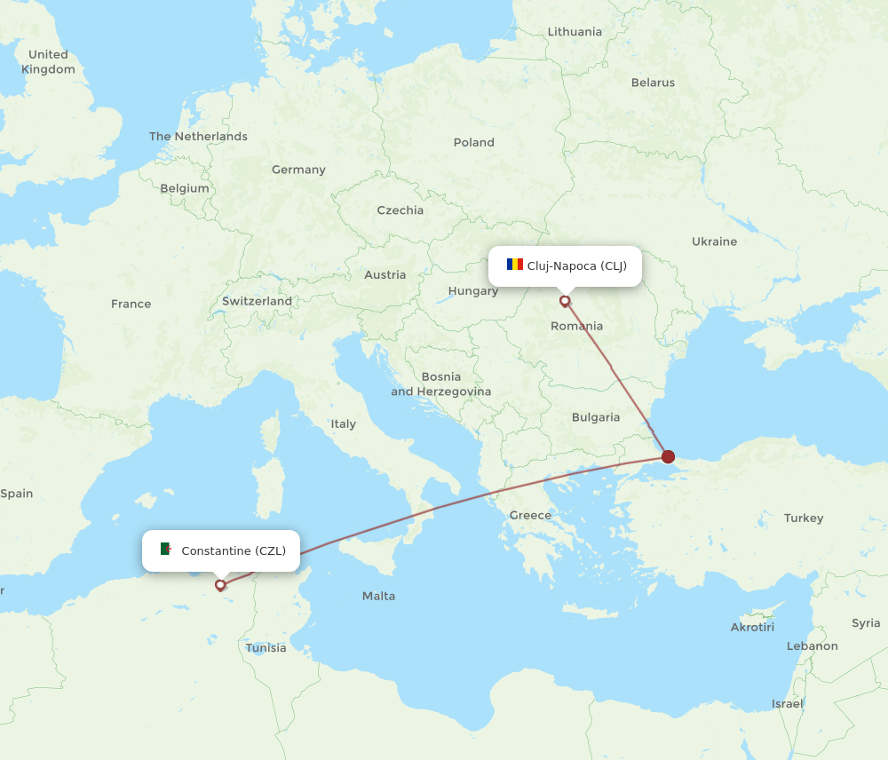 CZL-CLJ flight routes