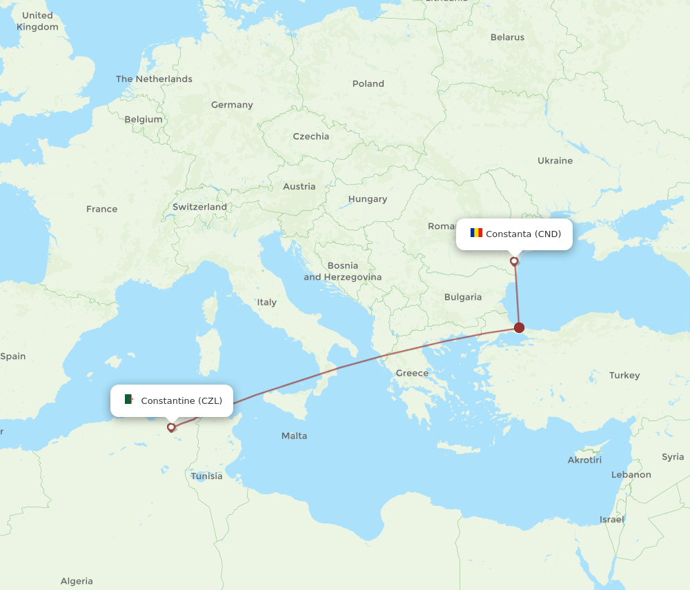 CZL-CND flight routes