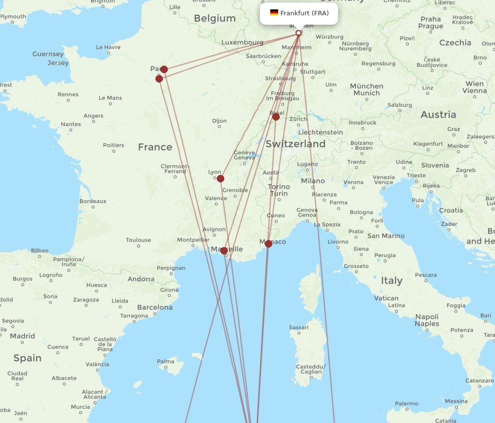 CZL-FRA flight routes