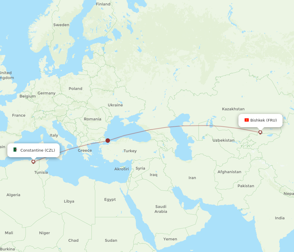 CZL-FRU flight routes