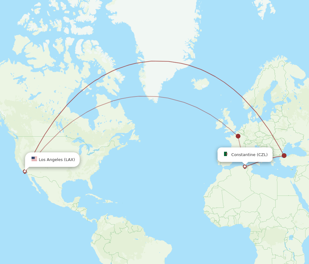 CZL-LAX flight routes