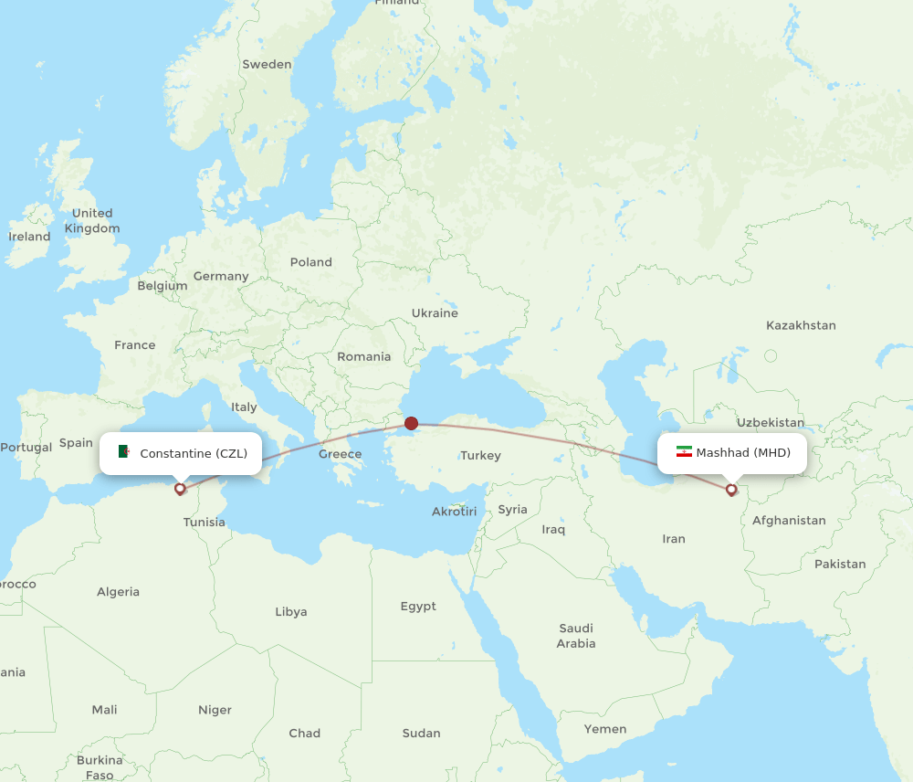 CZL-MHD flight routes