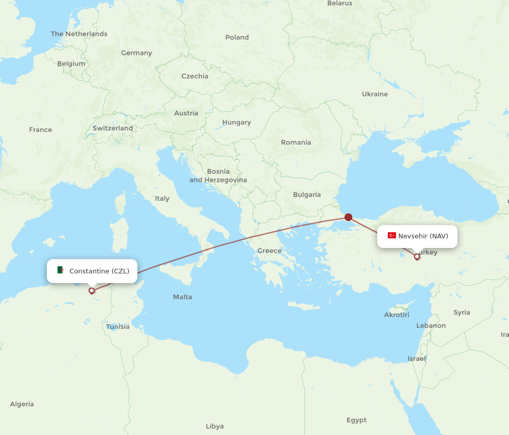 CZL-NAV flight routes