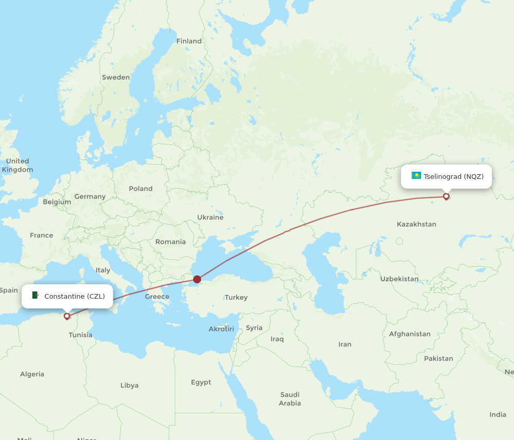 CZL-NQZ flight routes