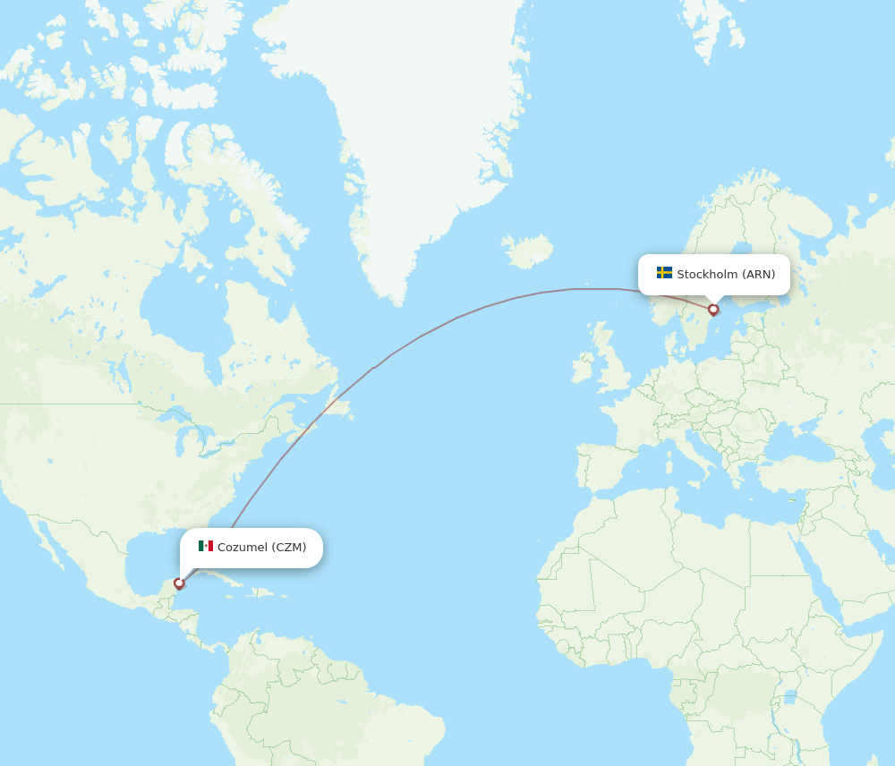 CZM to ARN flights and routes map