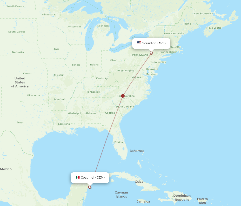 CZM-AVP flight routes