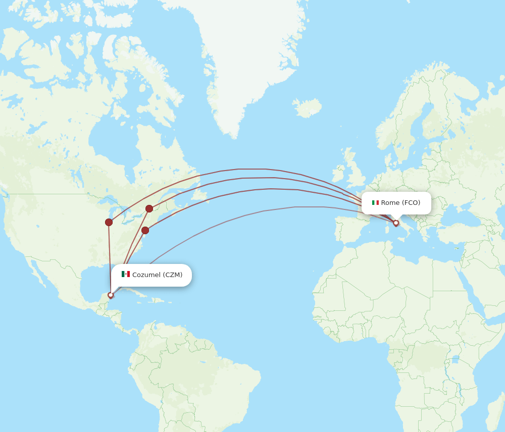 CZM-FCO flight routes