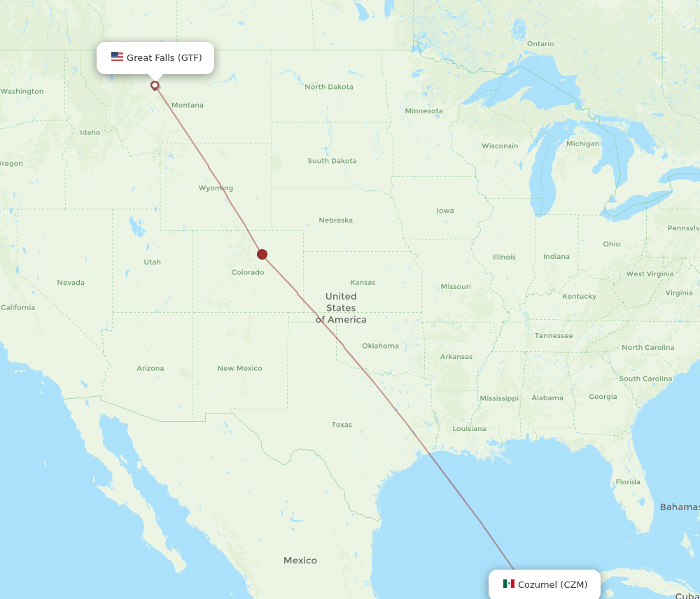 CZM-GTF flight routes