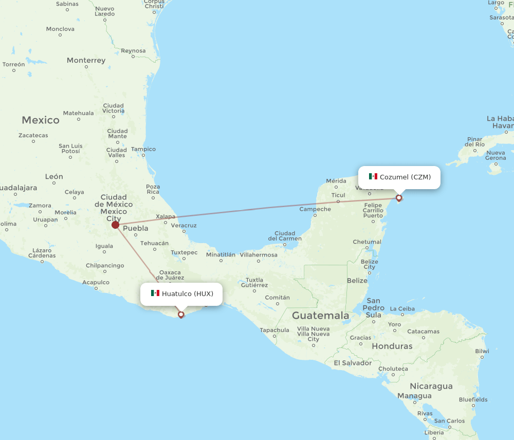 CZM-HUX flight routes