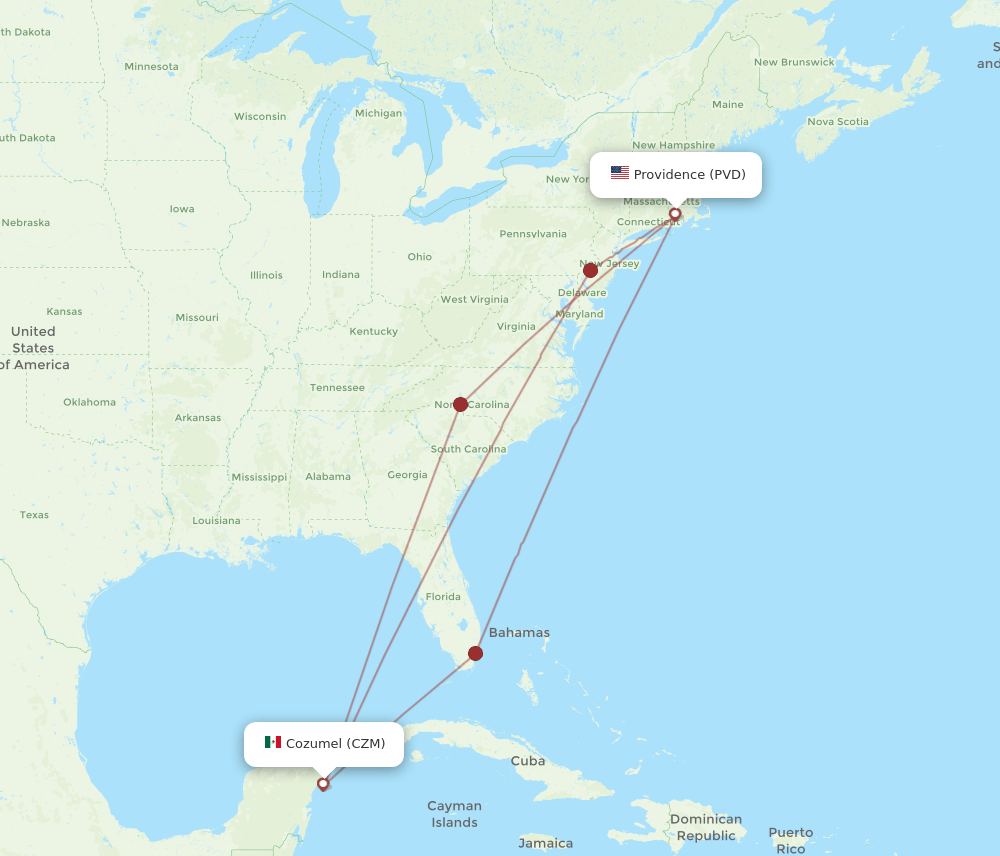 CZM-PVD flight routes