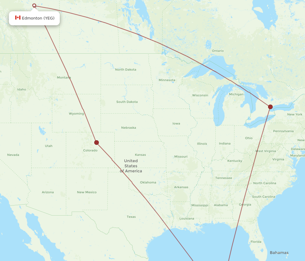 CZM to YEG flights and routes map