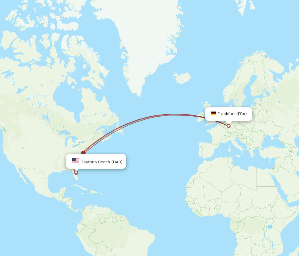 DAB-FRA flight routes