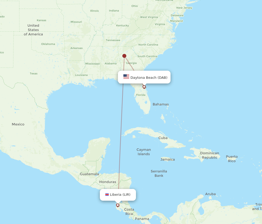 DAB-LIR flight routes