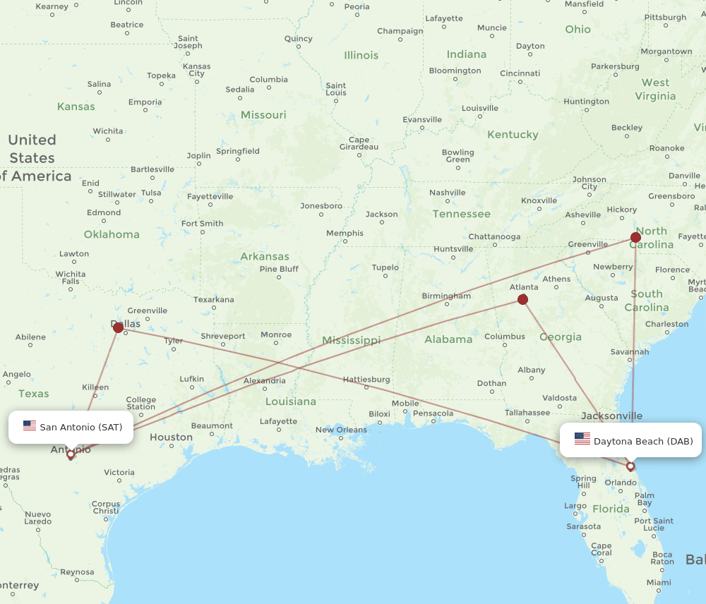 DAB-SAT flight routes