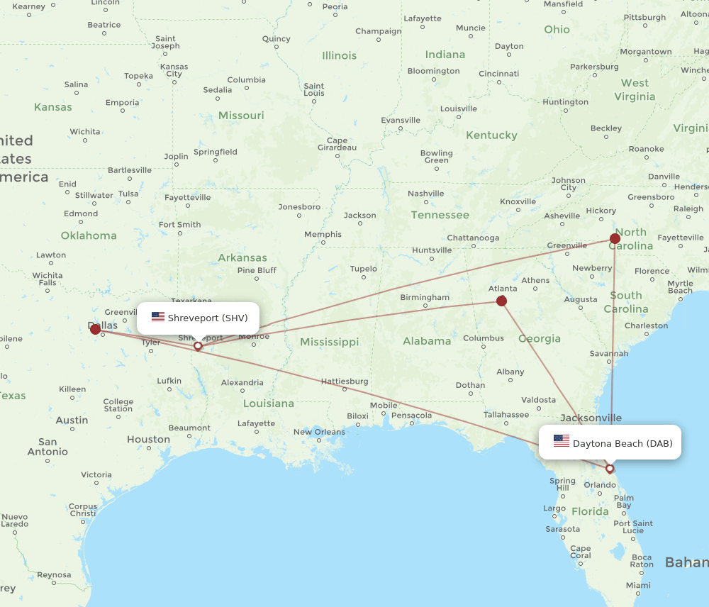 DAB-SHV flight routes