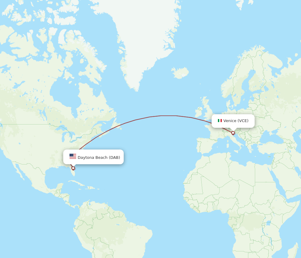 VCE to DAB flights and routes map