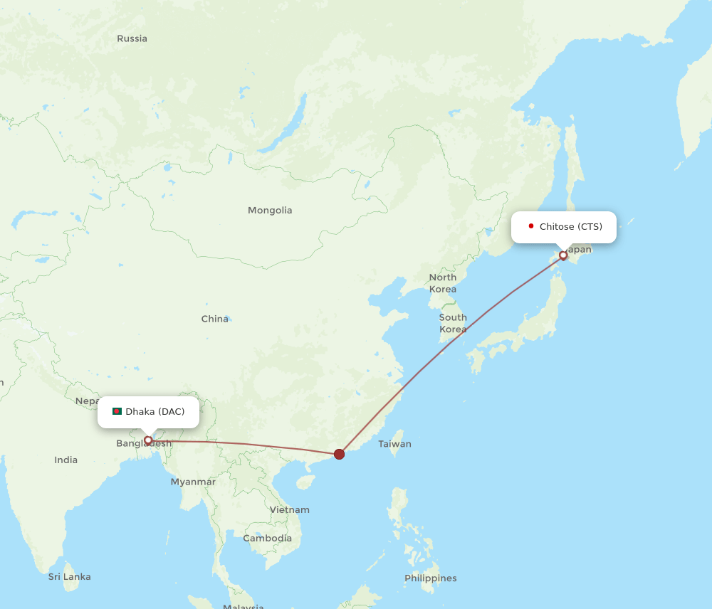 DAC-CTS flight routes