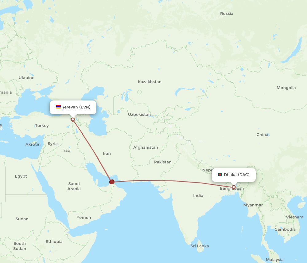 DAC-EVN flight routes