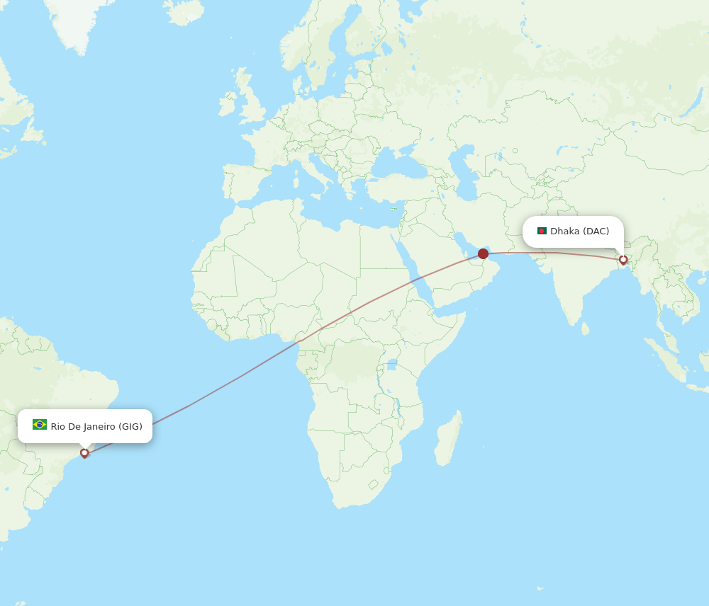 DAC-GIG flight routes