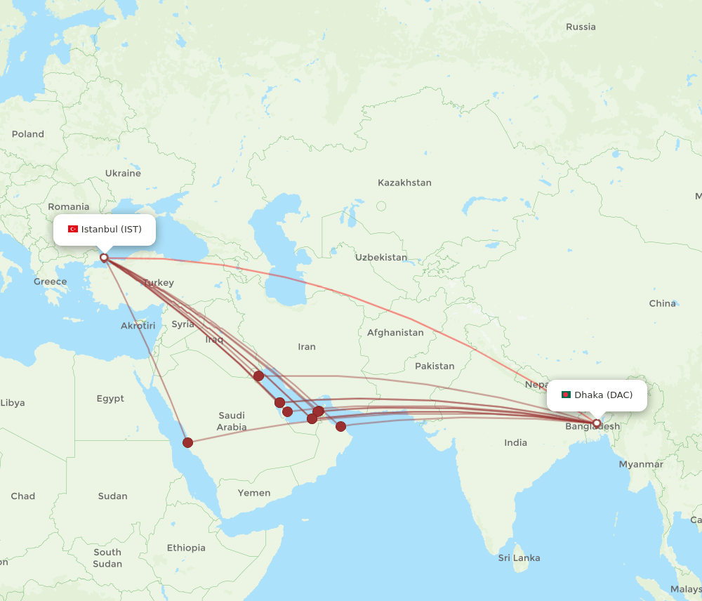 DAC-IST flight routes
