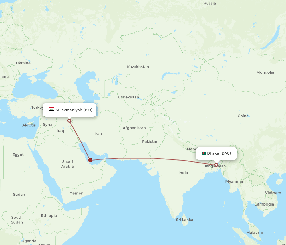 DAC-ISU flight routes