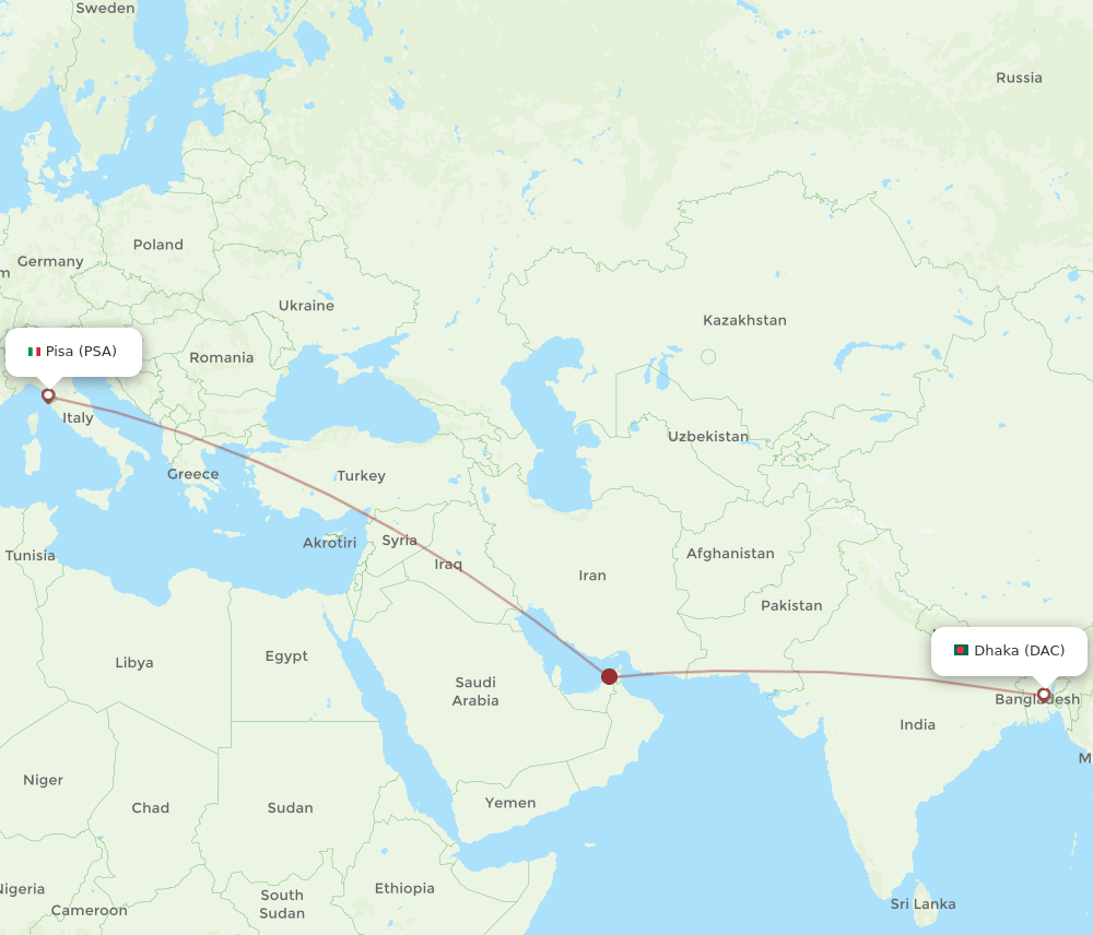 DAC-PSA flight routes