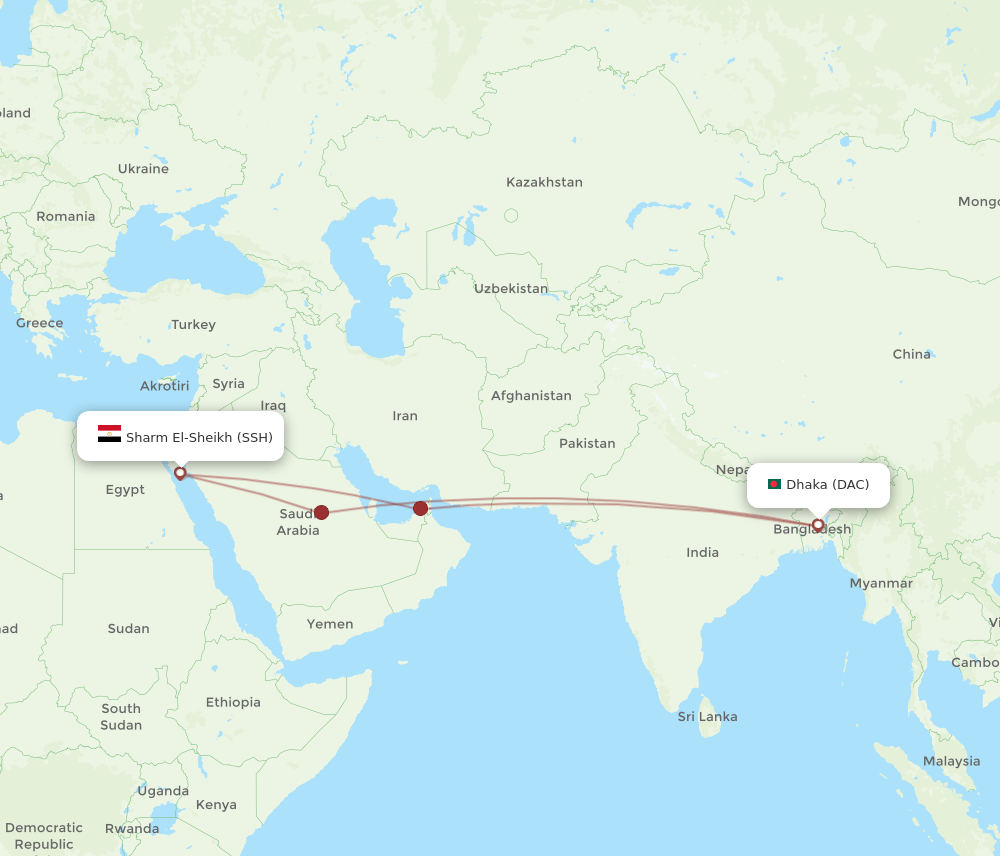 DAC-SSH flight routes
