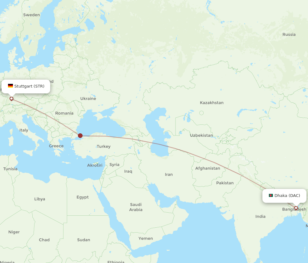DAC-STR flight routes
