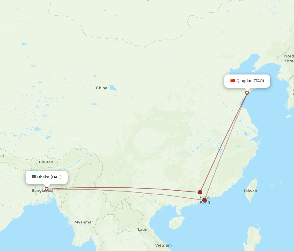 DAC-TAO flight routes