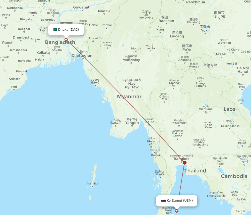 DAC-USM flight routes
