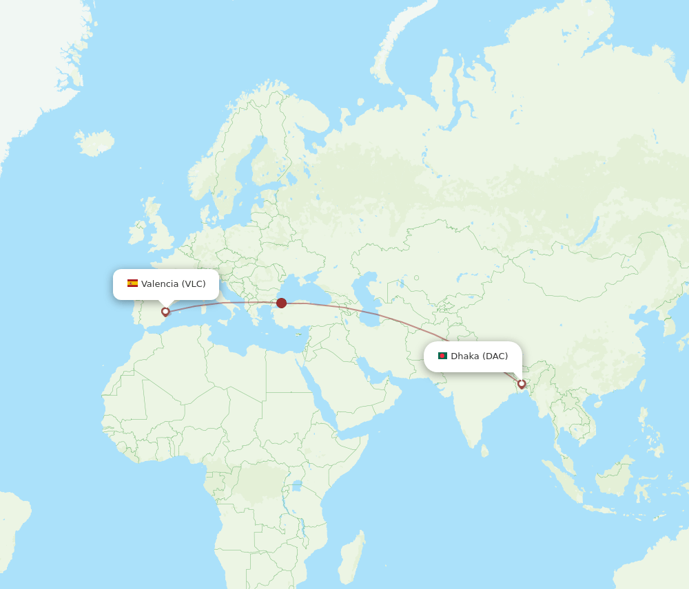 DAC-VLC flight routes