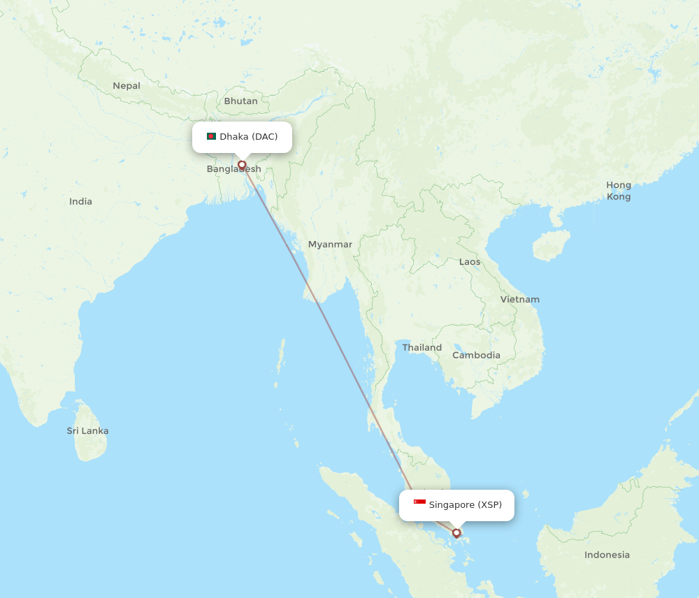 DAC-XSP flight routes