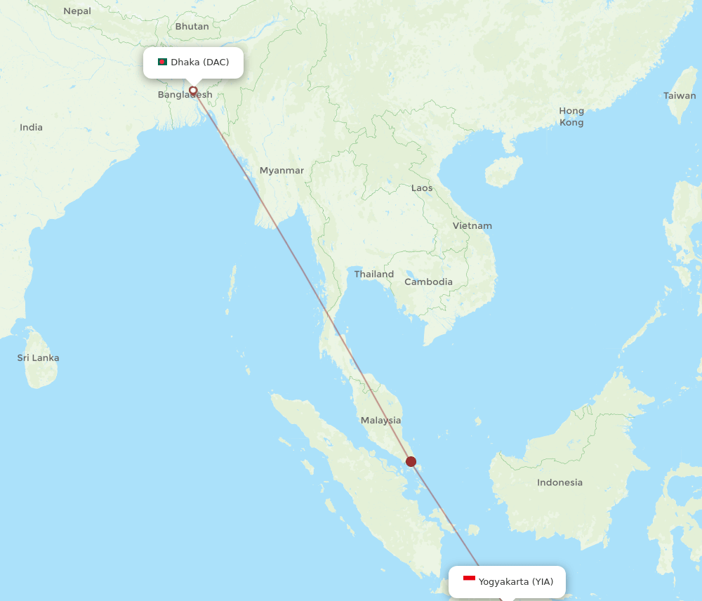 DAC-YIA flight routes