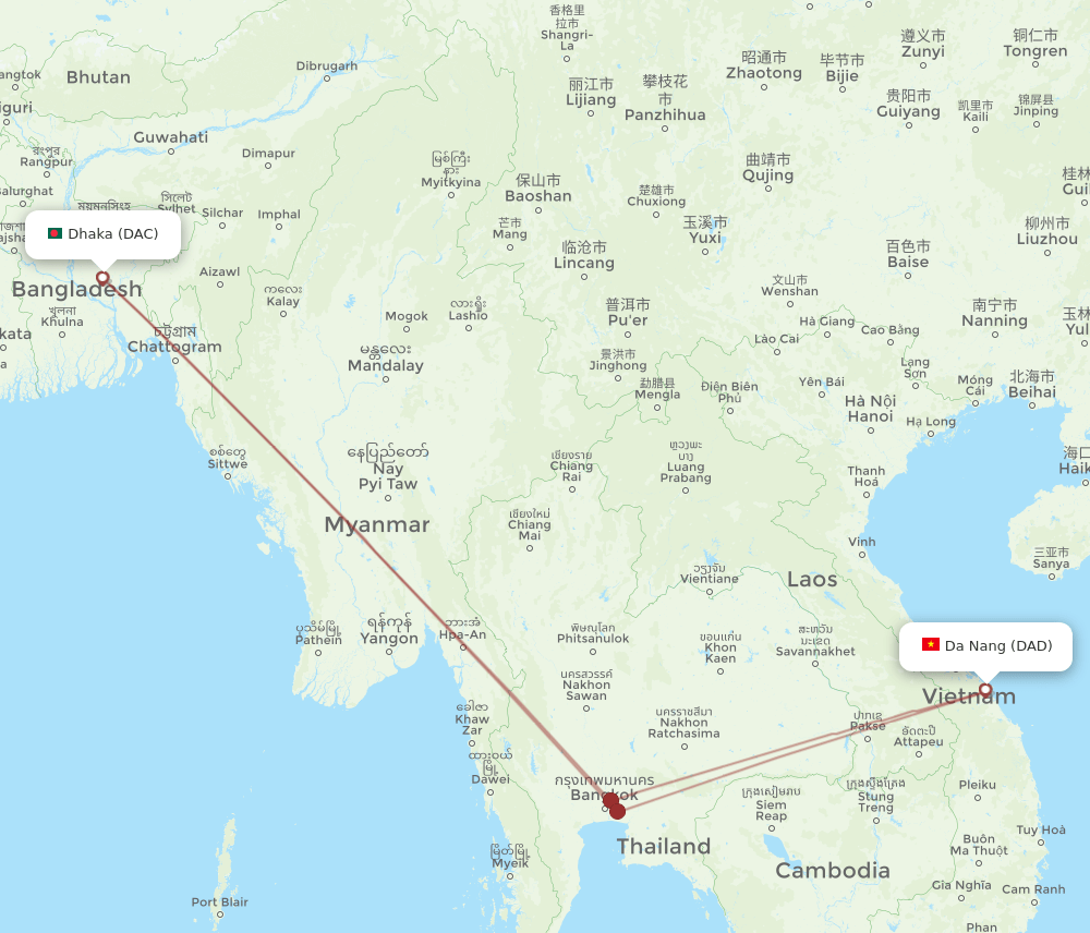 DAD-DAC flight routes